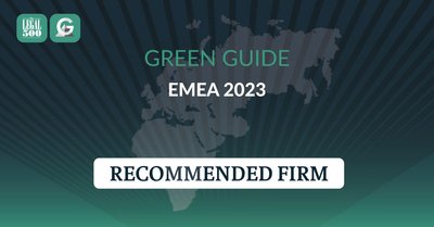 HAVEL & PARTNERS je jedinou advokátskou kanceláriou v SR a ČR, ktorá je uvedená v The Legal 500 EMEA Green Guide – medzinárodnom prieskume advokátskych kancelárií zameranom na udržateľnosť