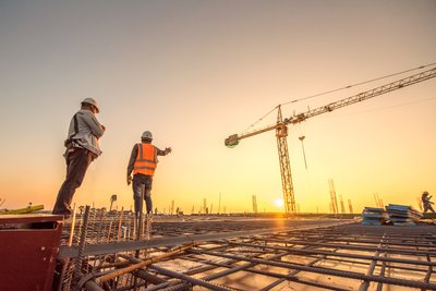 Silhouette Group Of Worker And Civil Engineer In Safety Uniform